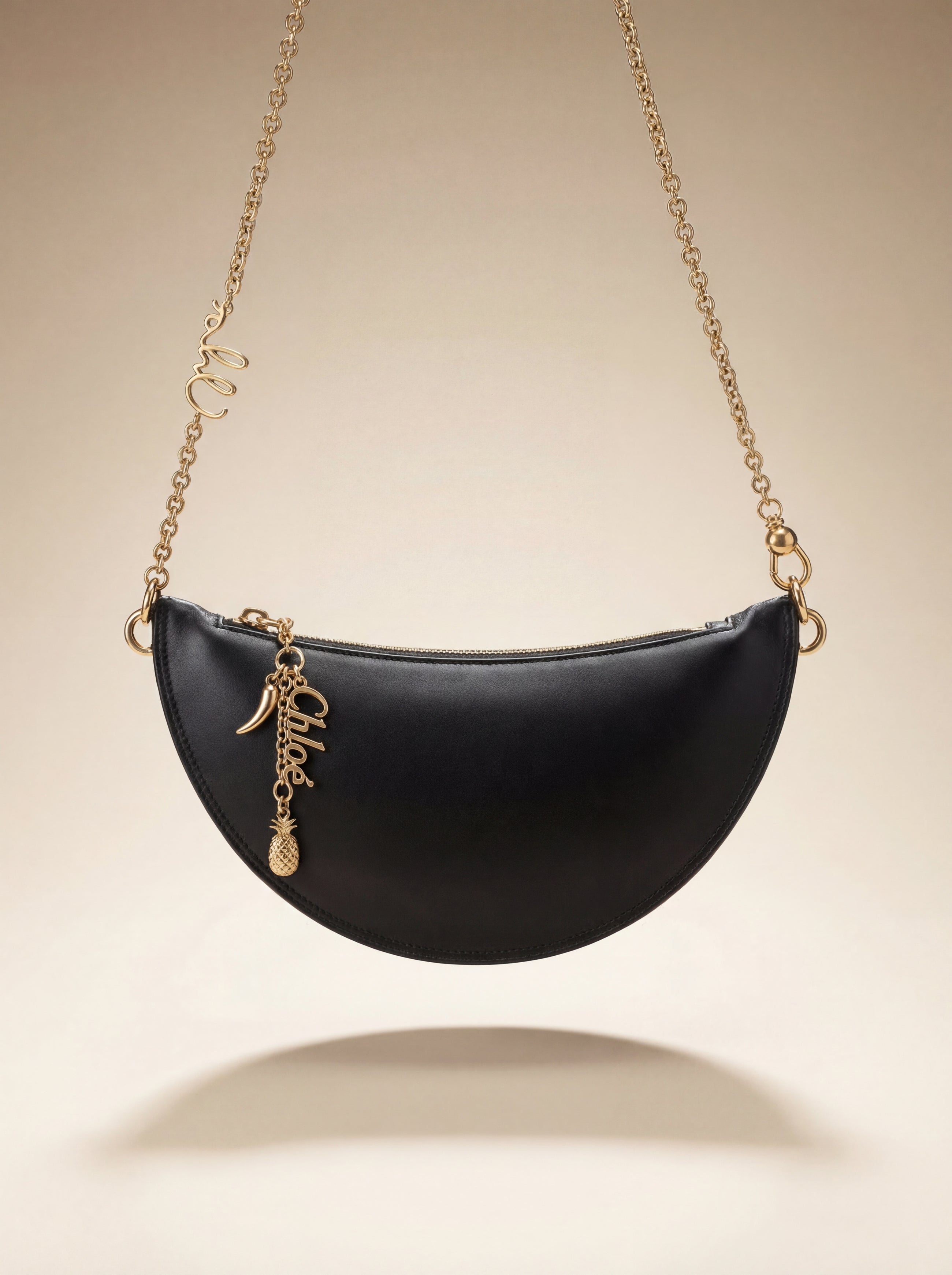 Chloé Aries Lambskin Half-Moon Shoulder Bag