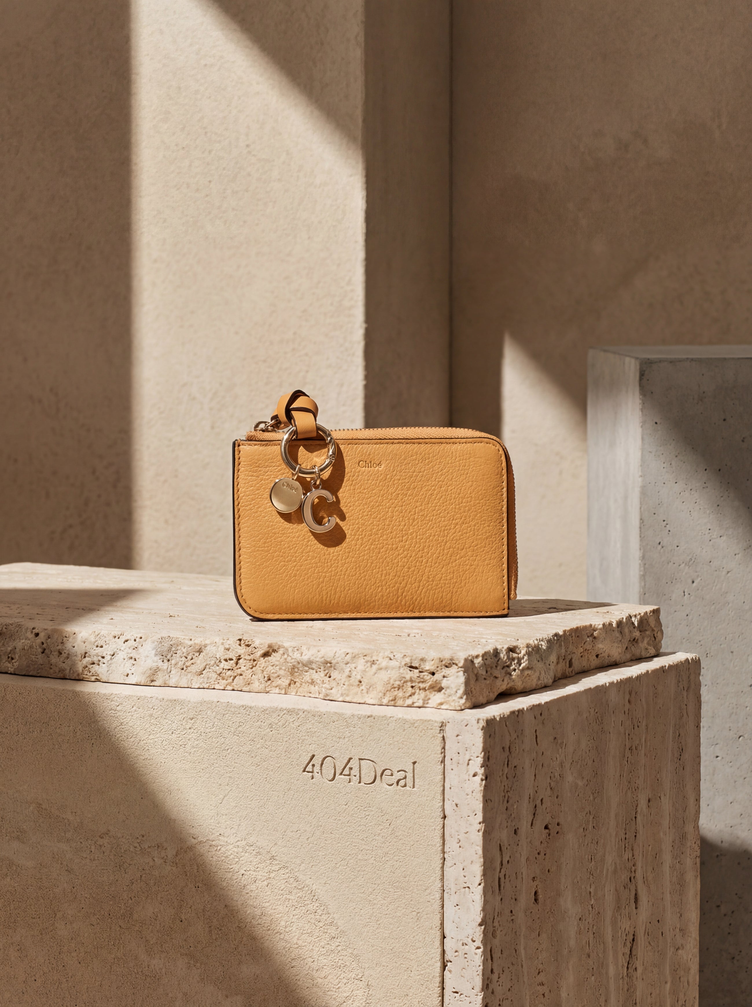Portefeuille Chloé en cuir orange