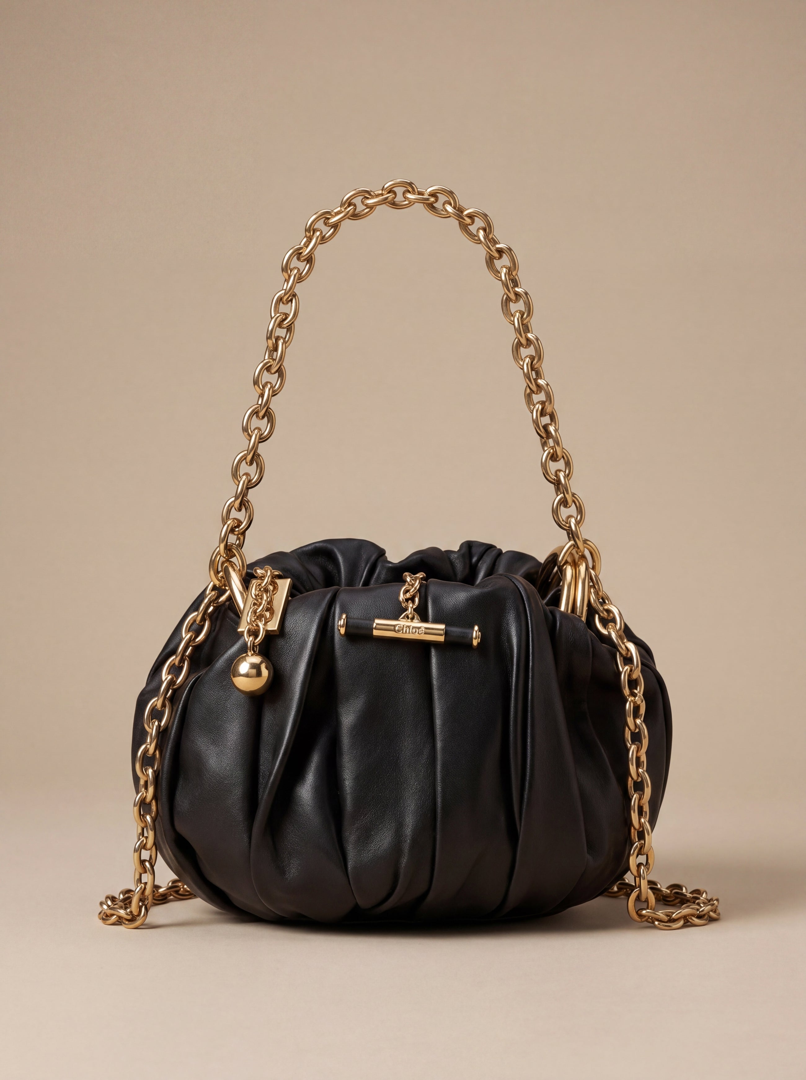 Sac bandoulière Ovis Aries Aries en cuir d'agneau noir