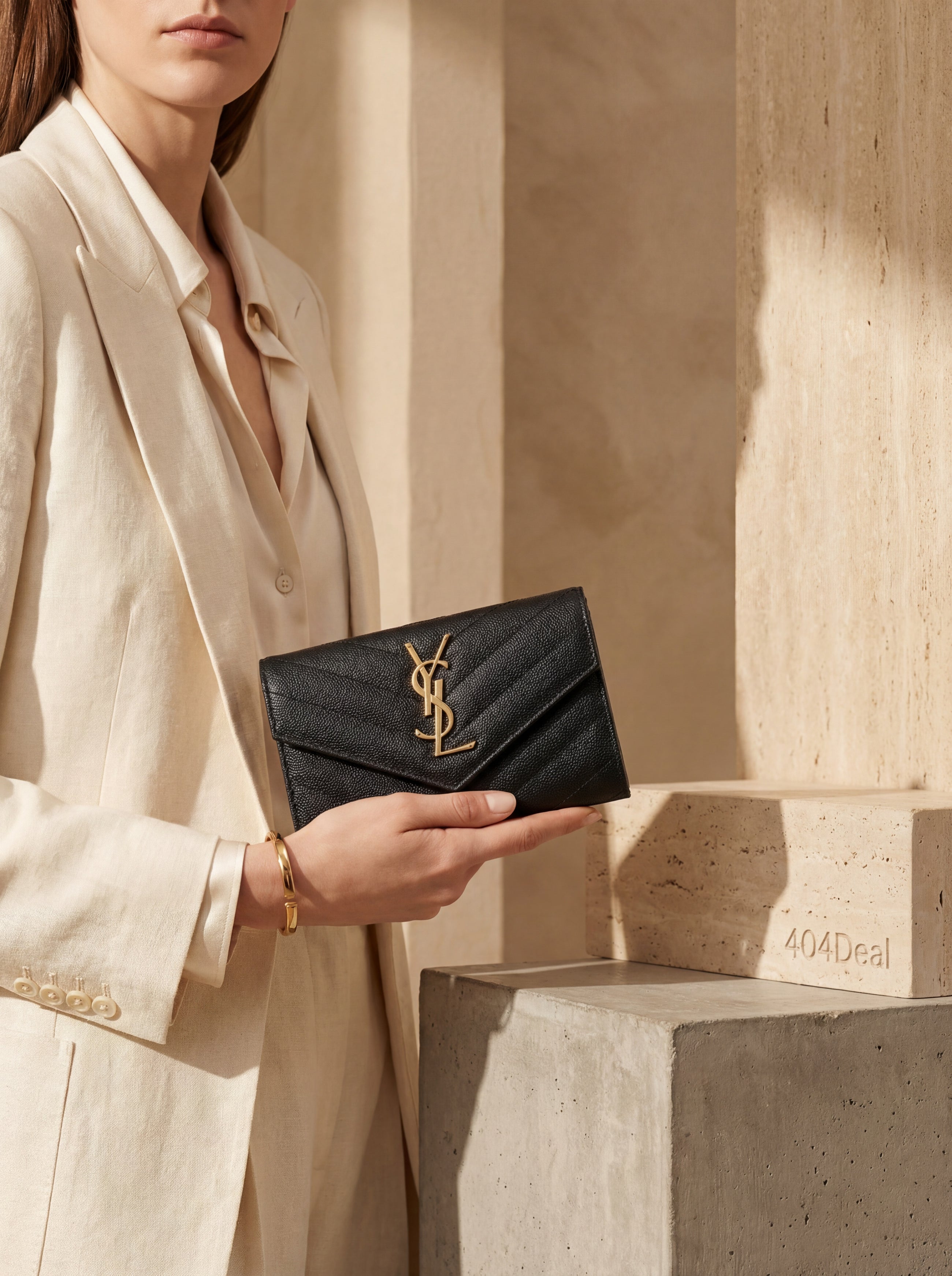 Saint Laurent Quilted Calf Leather Wallet