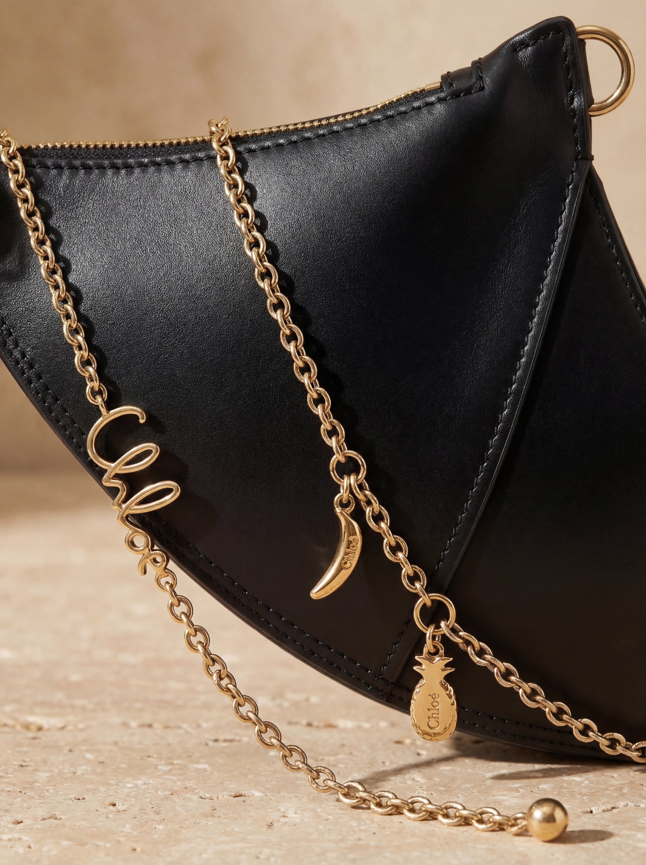 Chloé Aries Lambskin Half-Moon Shoulder Bag