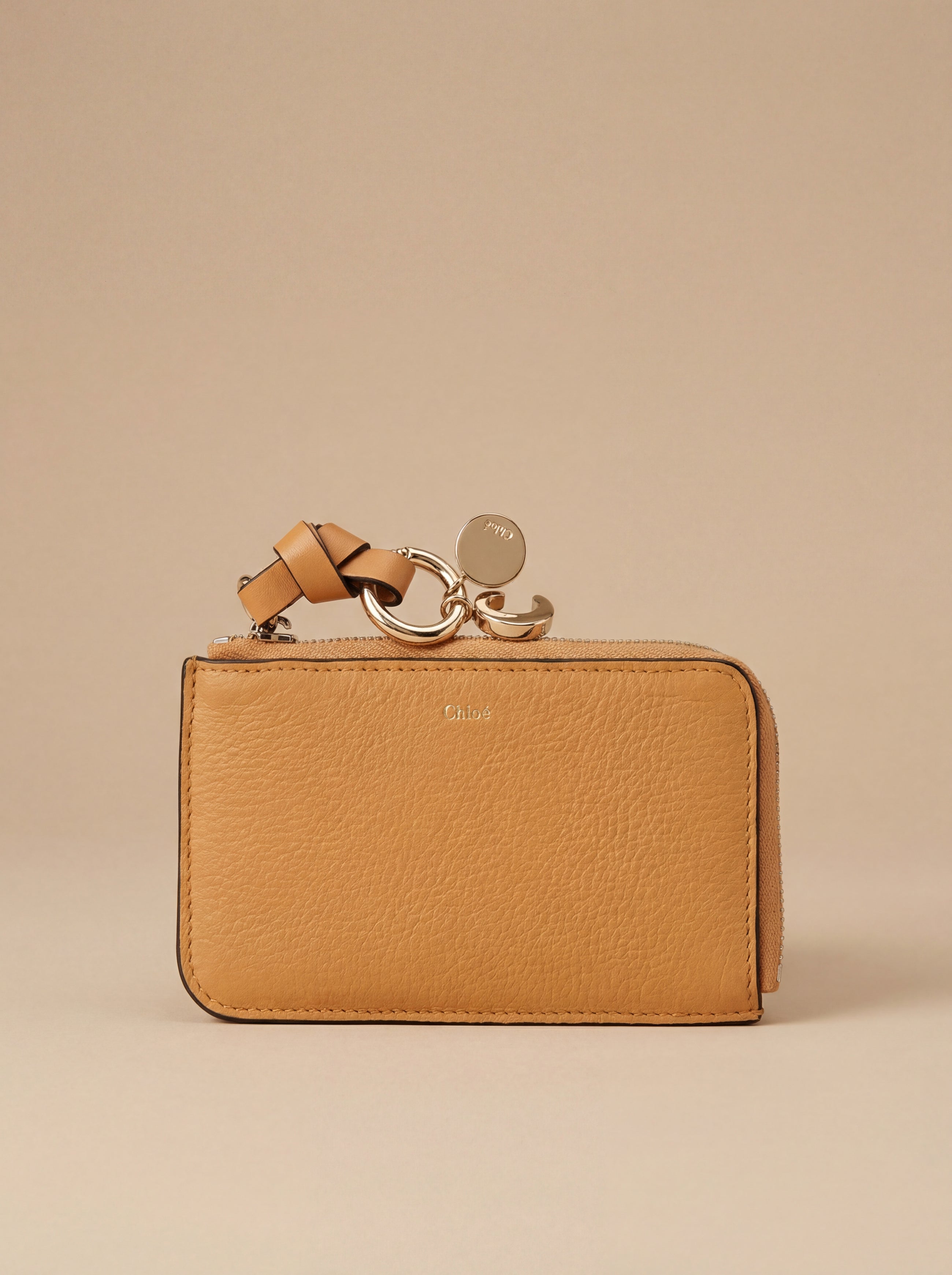 Portefeuille Chloé en cuir orange