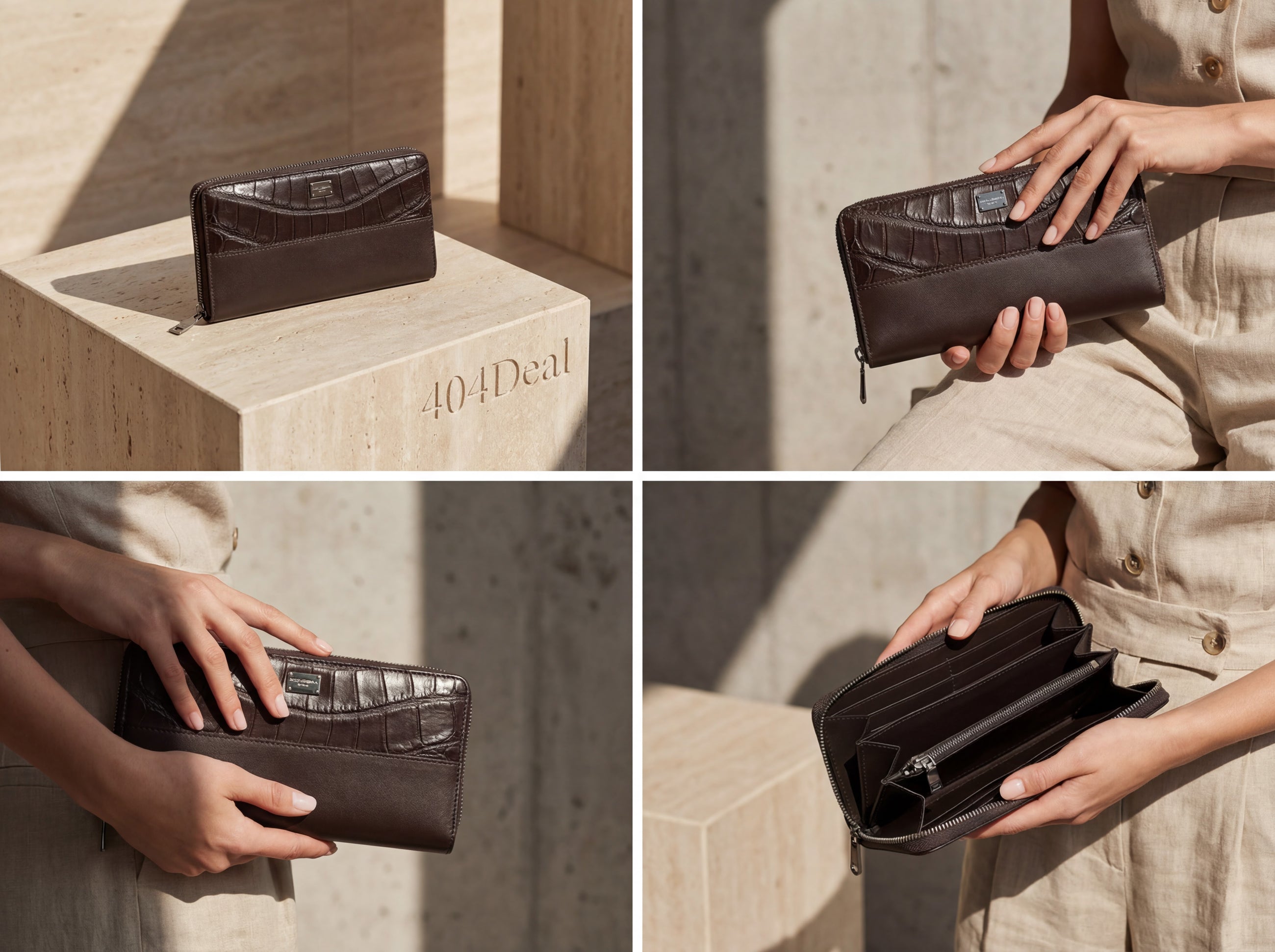 Dolce & Gabbana Exotic Leather Zip Around Wallet