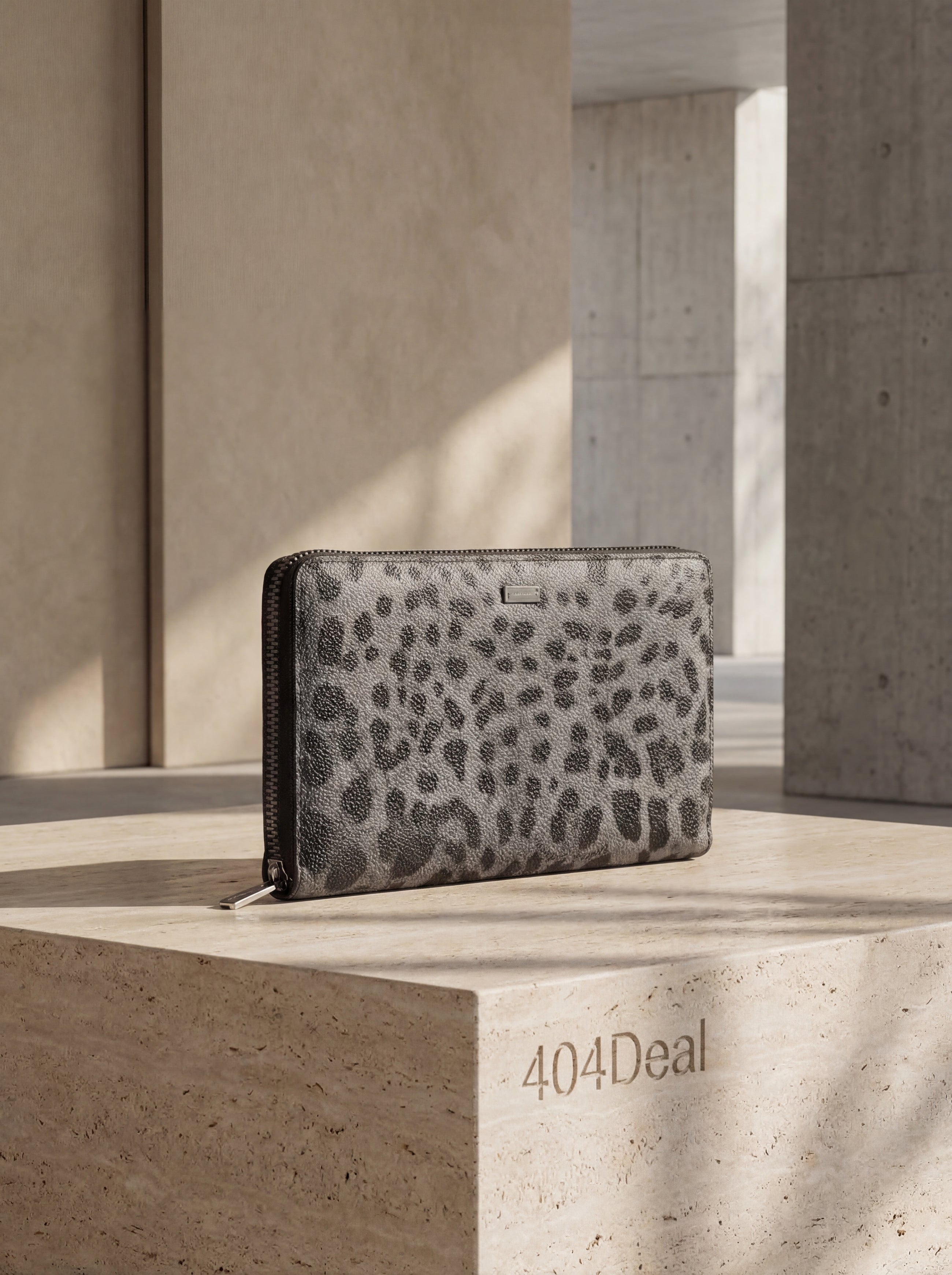 Dolce & Gabbana Leopard Print Leather Zip Wallet