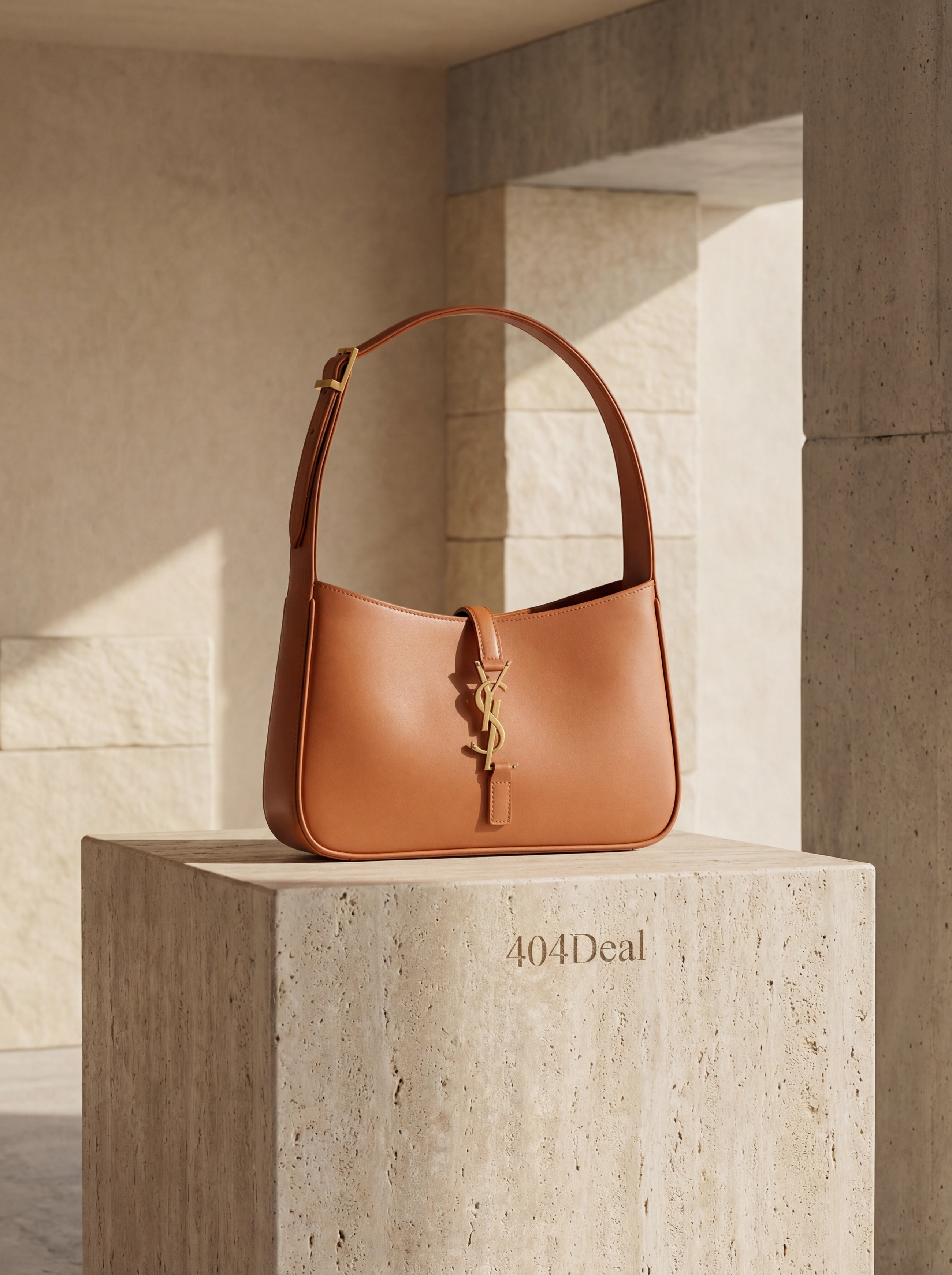 Saint Laurent Calf Leather Hobo Shoulder Bag