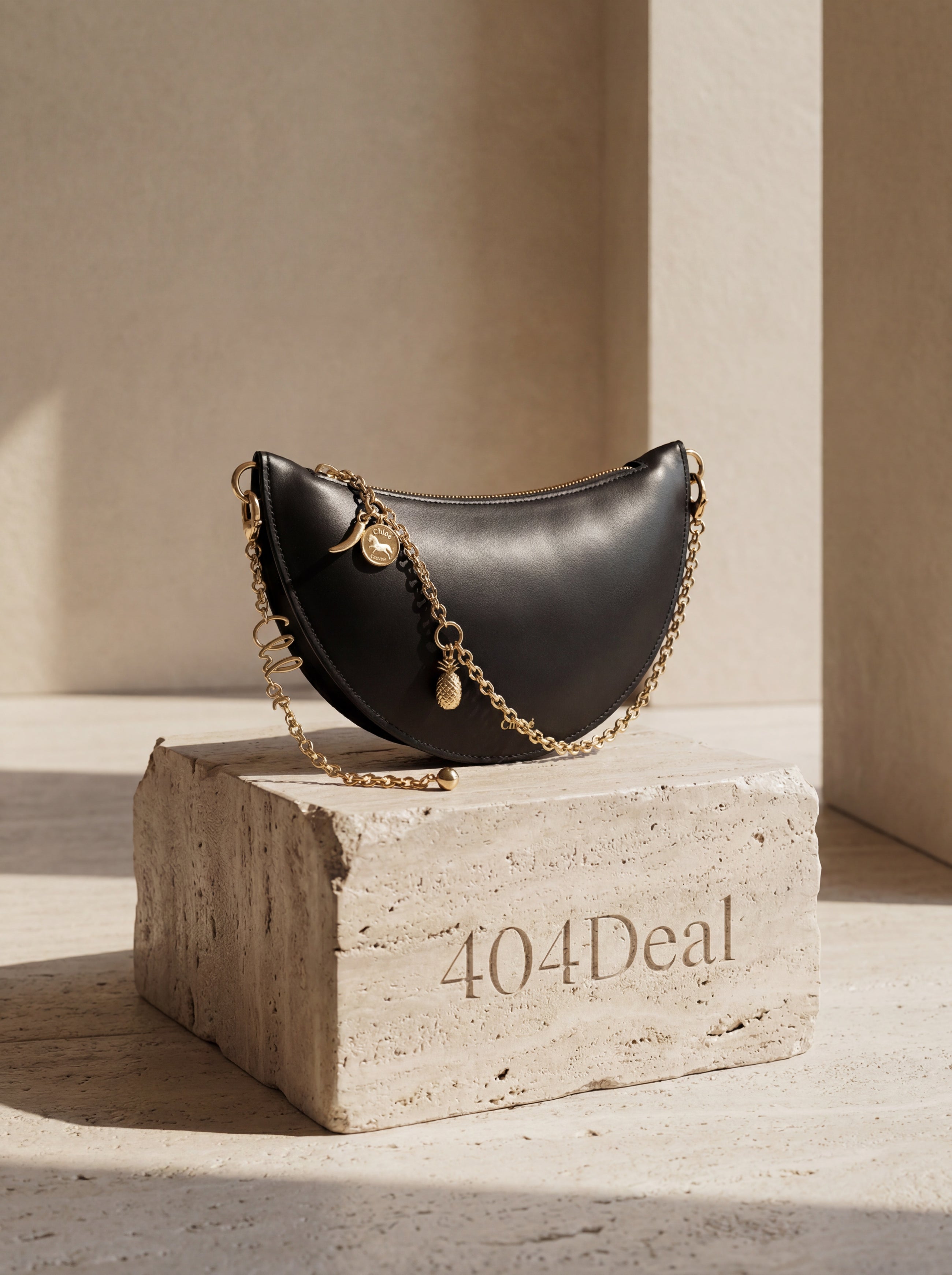 Chloé Aries Lambskin Half-Moon Shoulder Bag