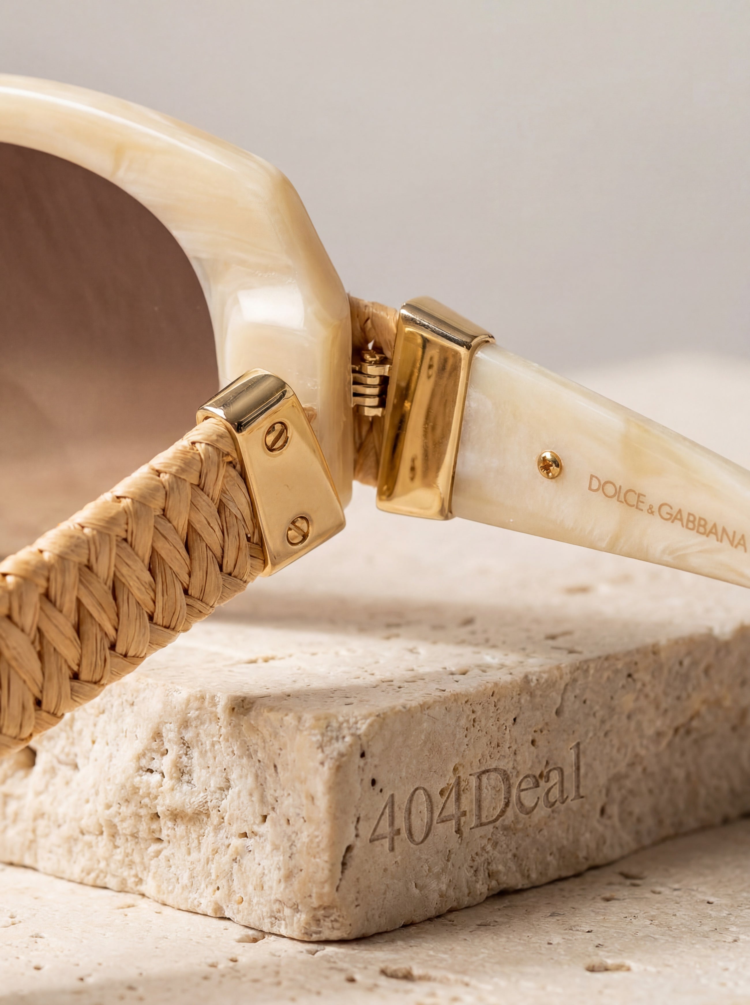 Dolce & Gabbana Beige Acetate Full Rim Sunglasses