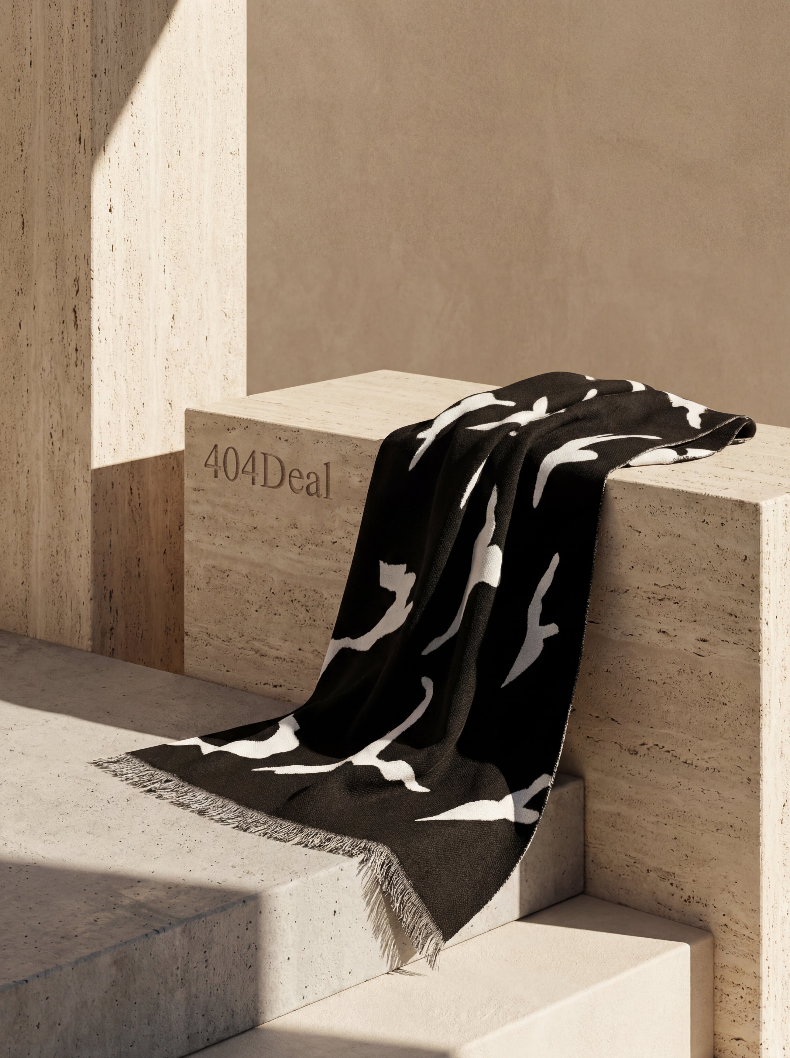 Givenchy Black White Wool Unisex Winter Warm Scarf Wrap Shawl