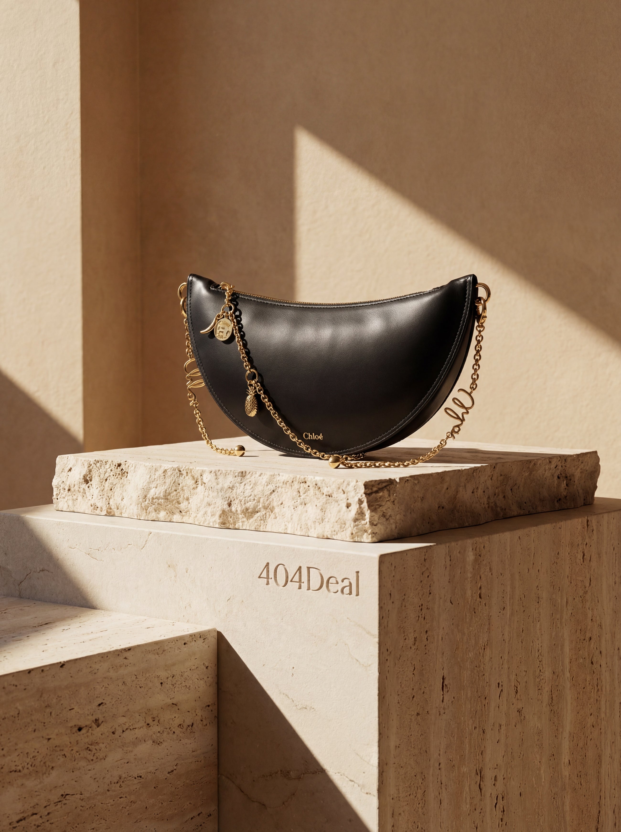 Chloé Aries Lambskin Half-Moon Shoulder Bag