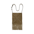 Beige Suede Shoulder Bag