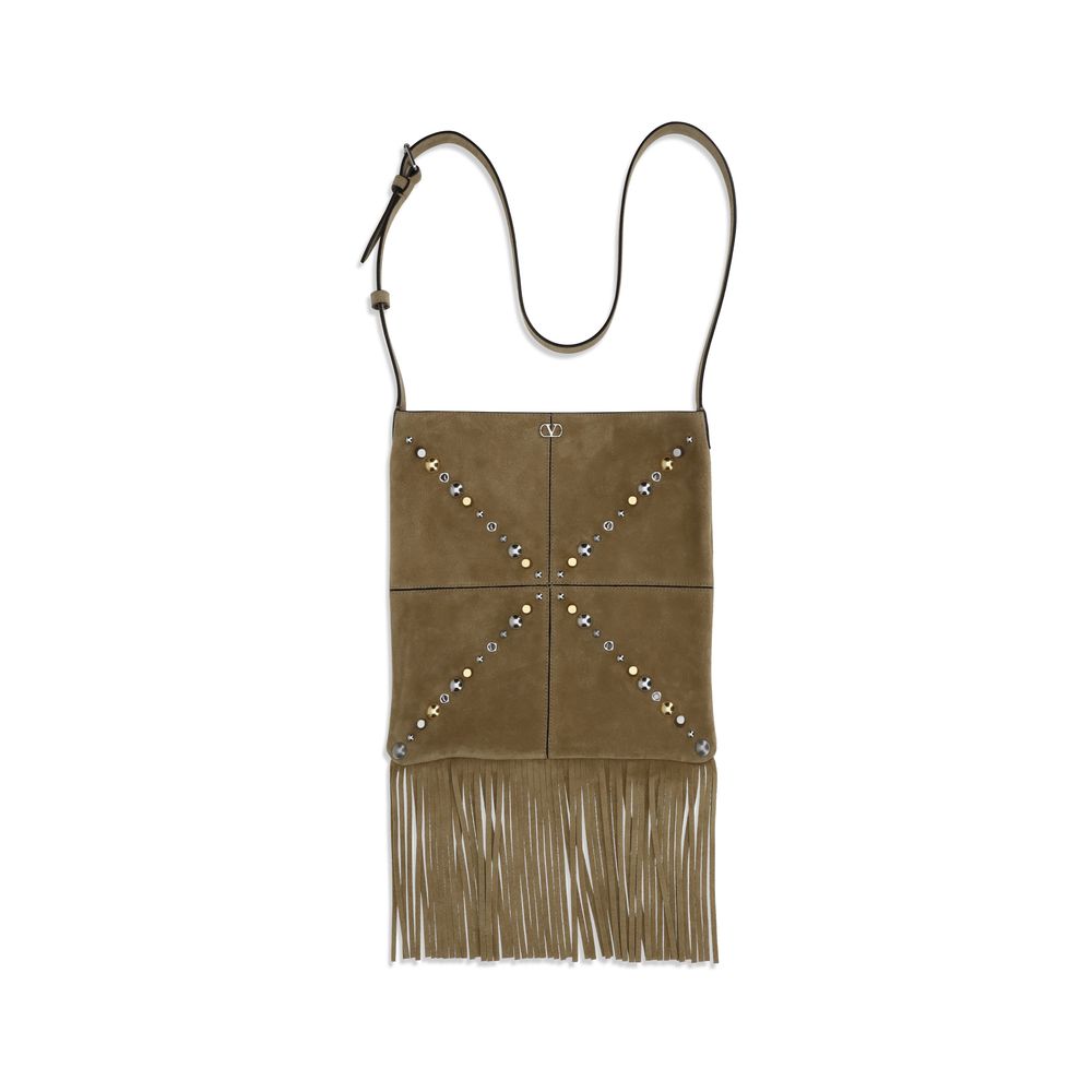 Beige Suede Shoulder Bag