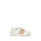 White Calf Leather Bos Taurus Low Top Sneakers