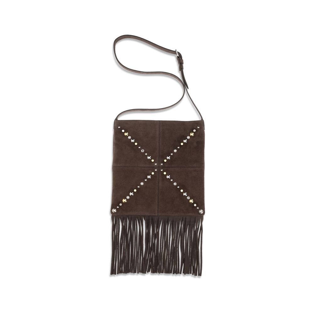 Brown Suede Shoulder Bag