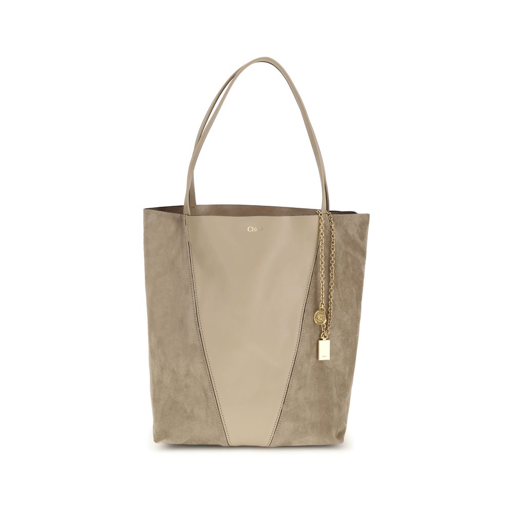 Beige Suede Shoulder Bag