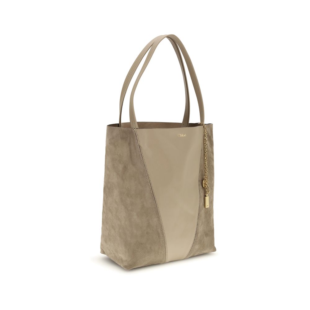 Beige Suede Shoulder Bag