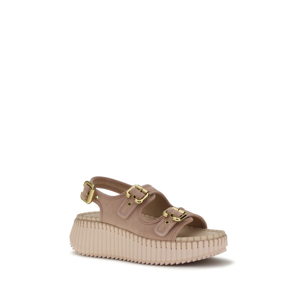 Chloé — Nama Platform Sandals in Calfskin
