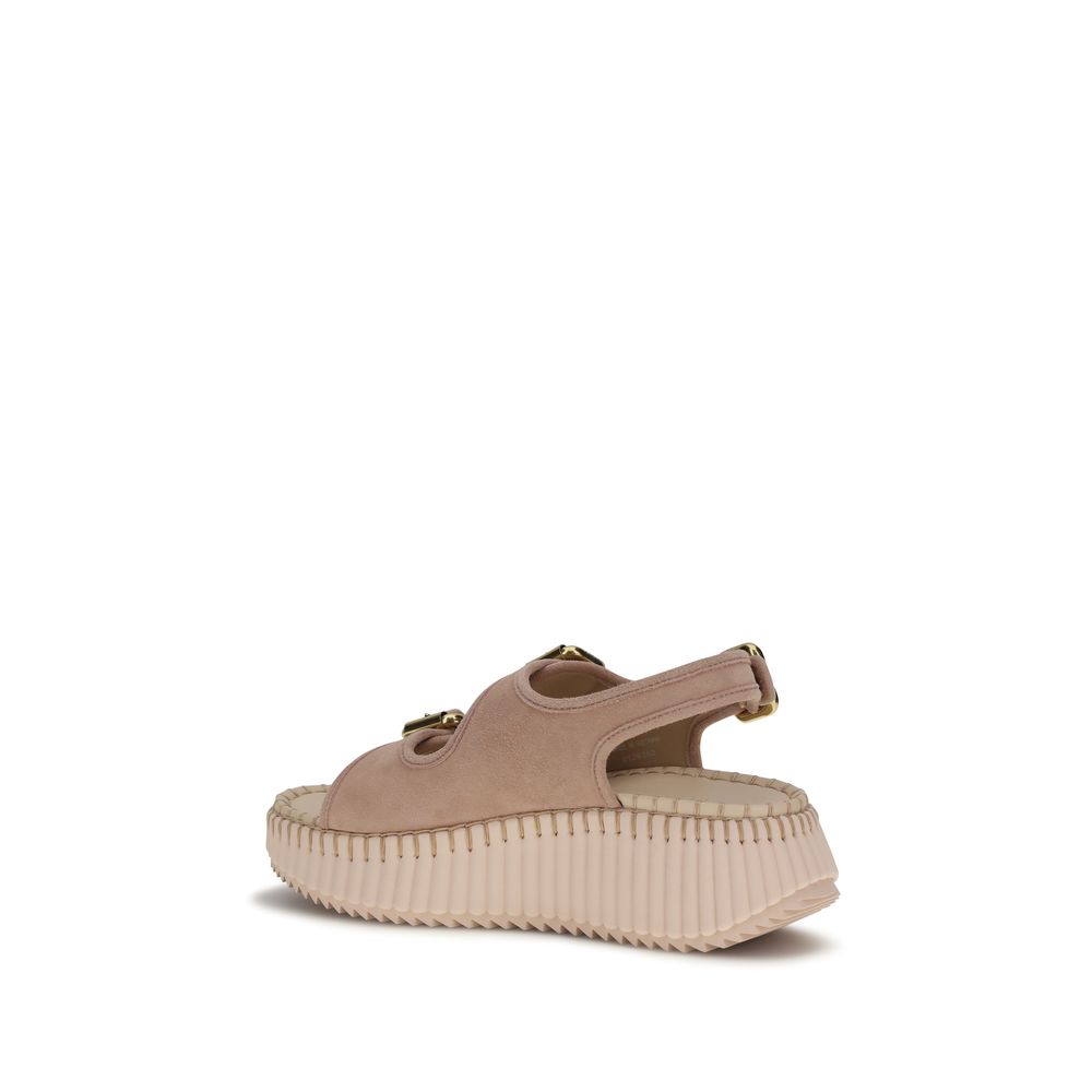Chloé — Nama Platform Sandals in Calfskin