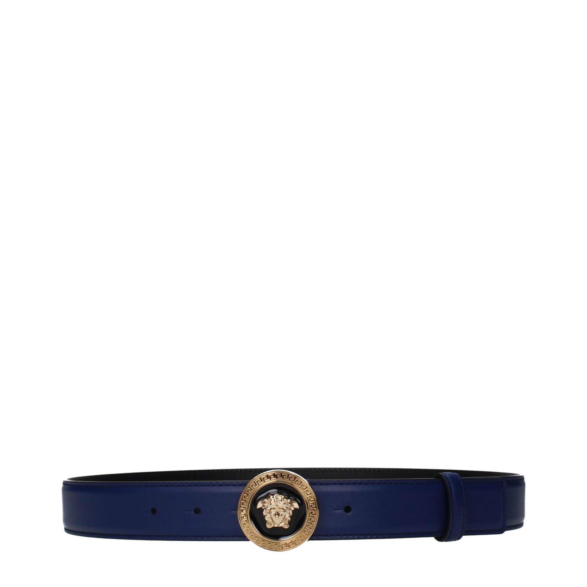 Versace Leather Belt in Blue