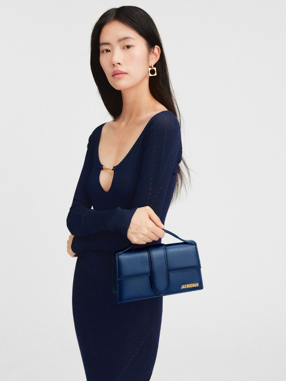 Dark Navy Leather Crossbody Bag
