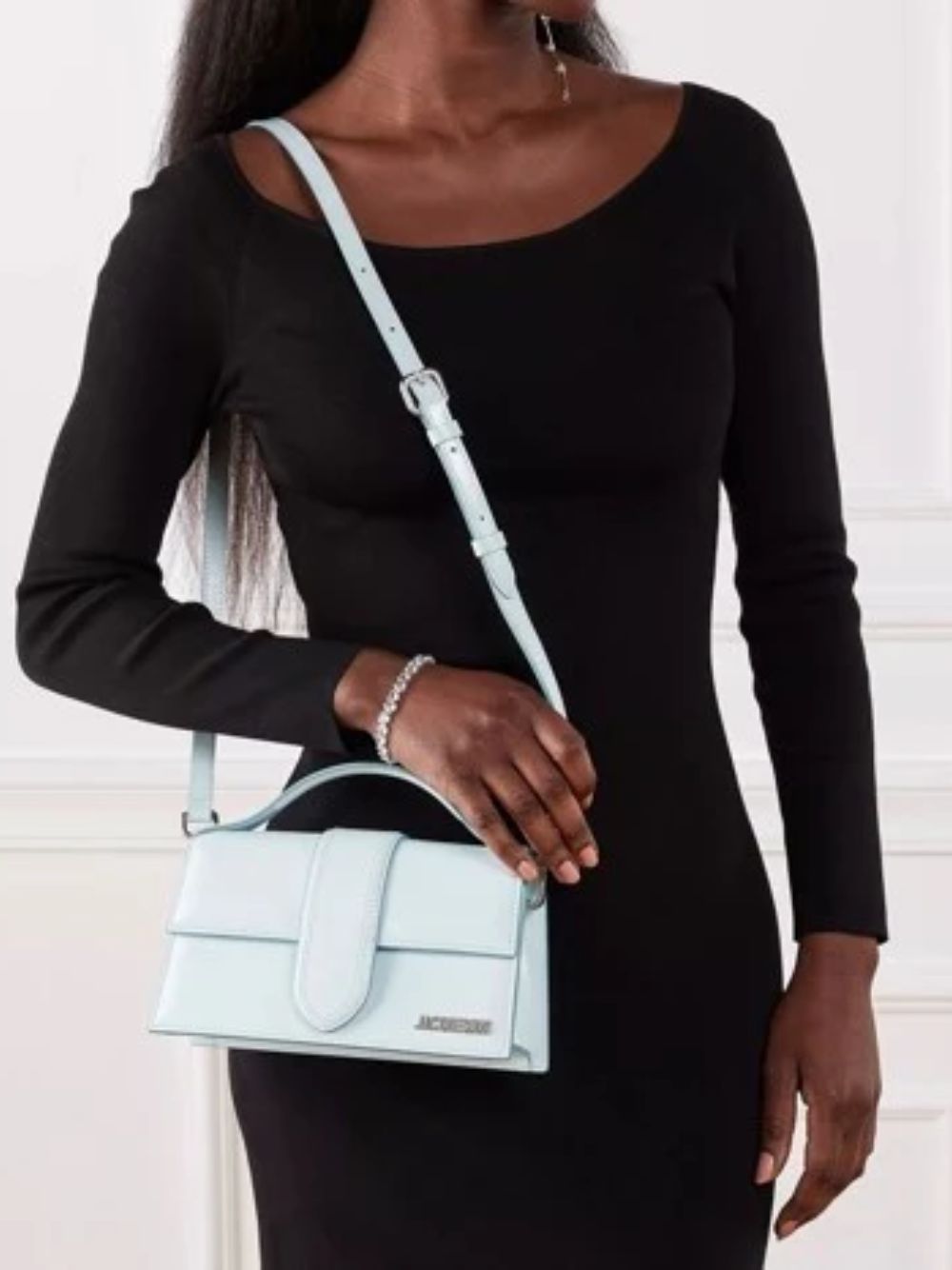 Blue Leather Crossbody Bag