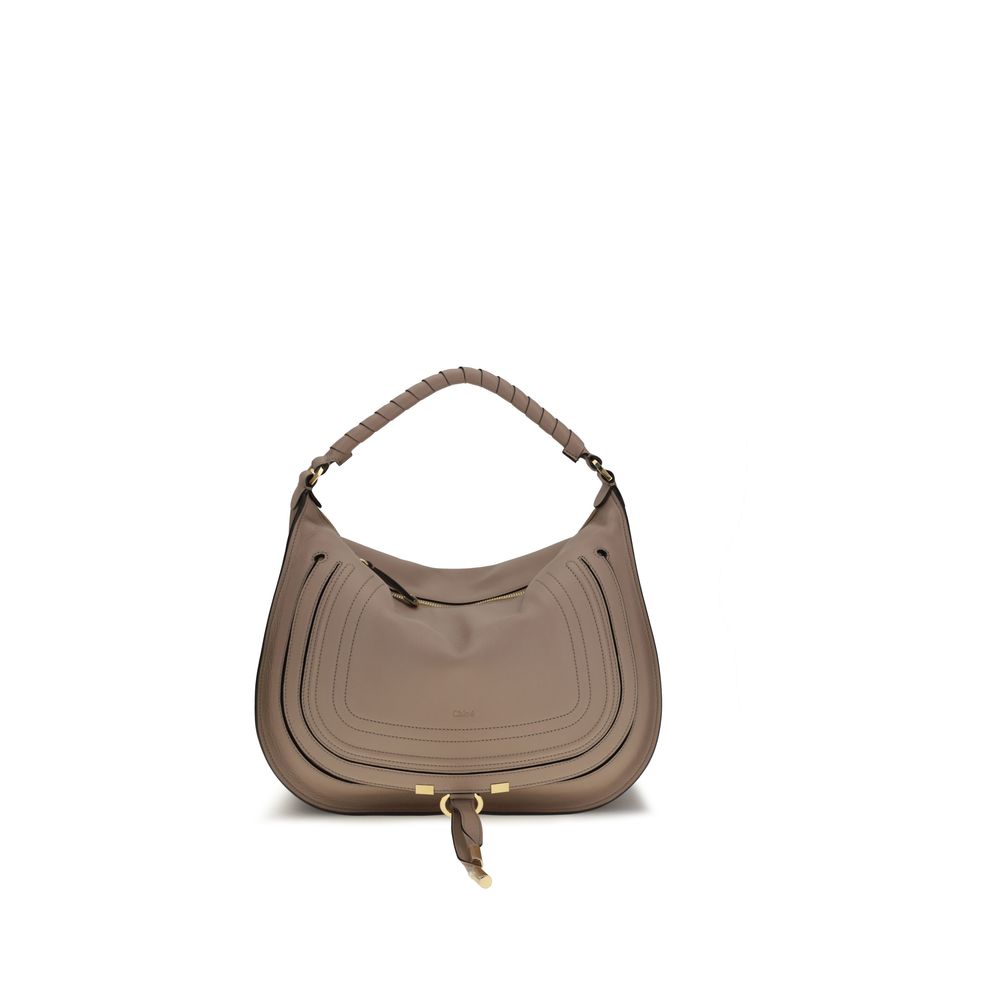 Beige Leather Shoulder Bag
