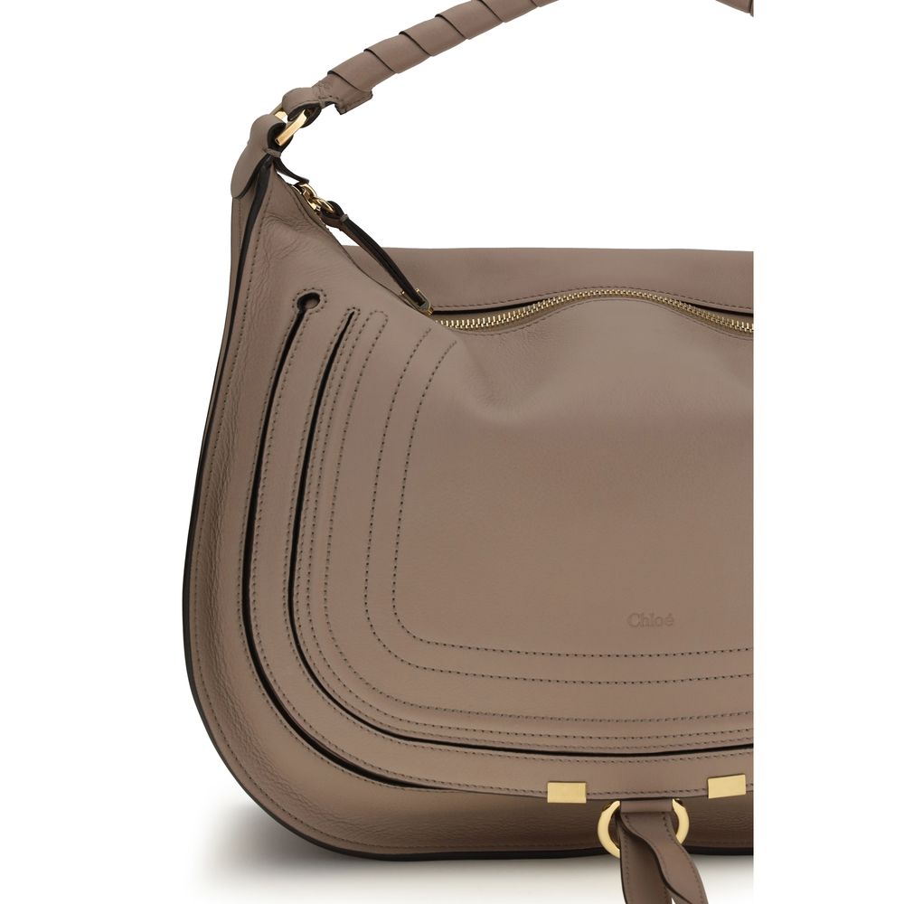 Beige Leather Shoulder Bag