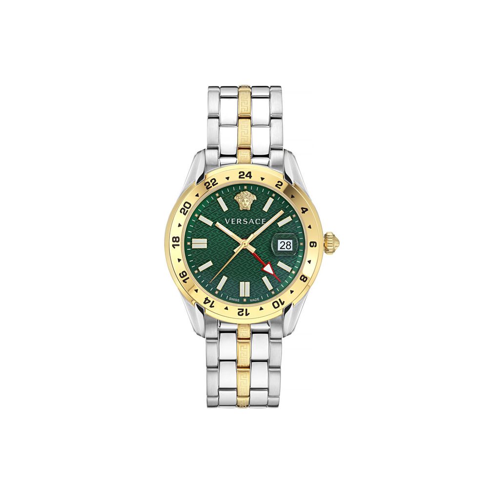 Montre habillée Versace en acier inoxydable, grise
