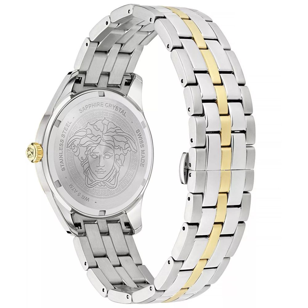 Montre habillée Versace en acier inoxydable, grise