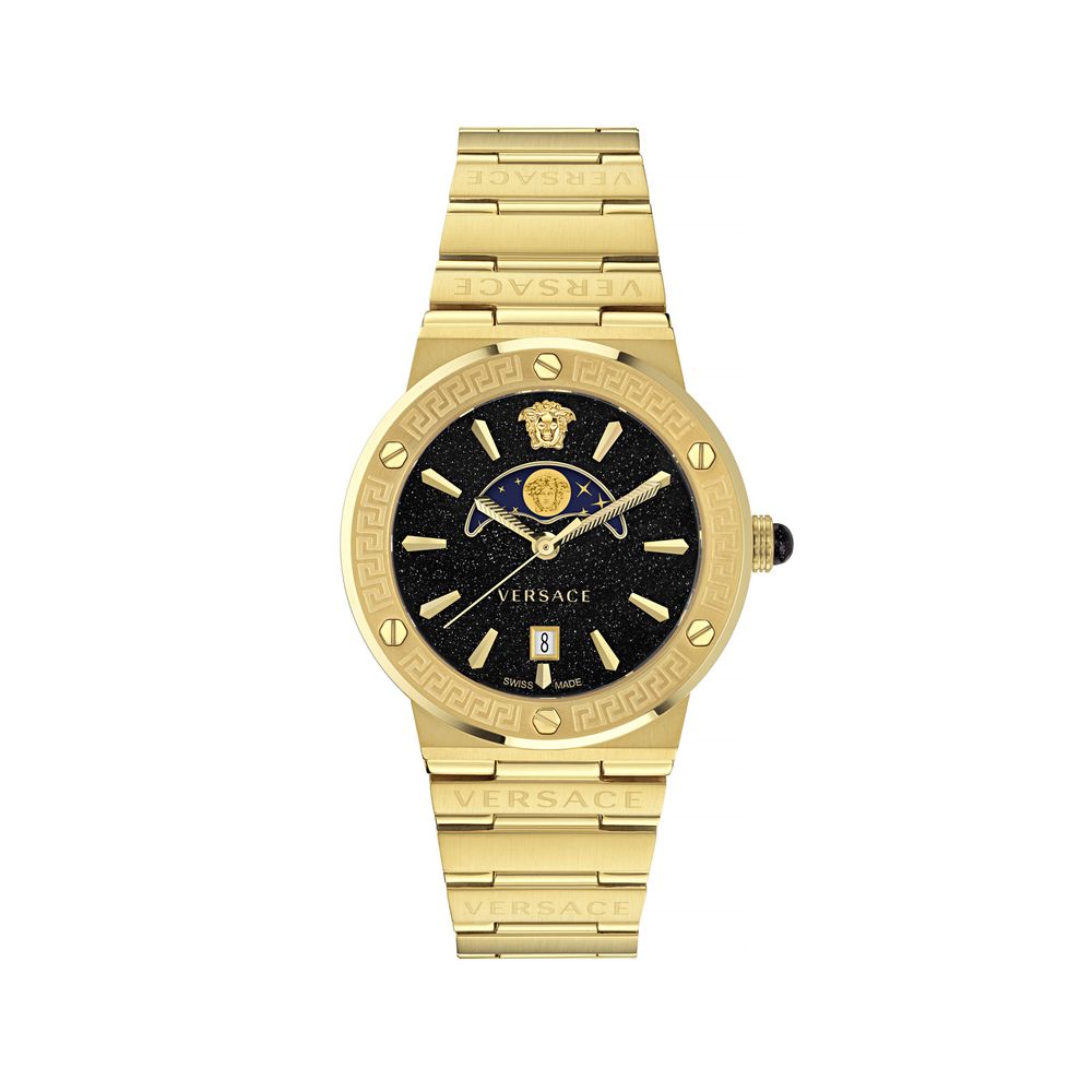 Montre habillée Versace en acier inoxydable, doré