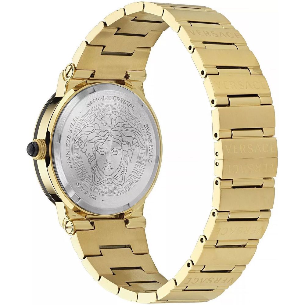 Montre habillée Versace en acier inoxydable, doré