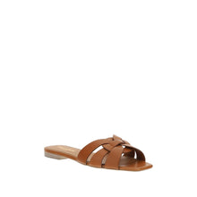 Saint Laurent Woven Strap Sandals in Calf Leather