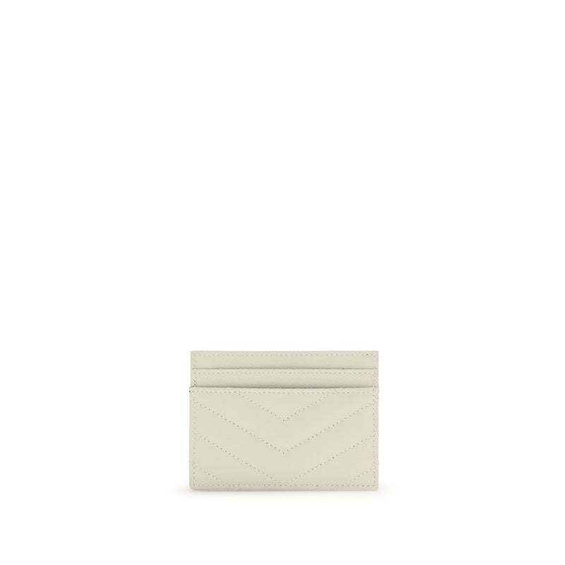 Saint Laurent Calf Leather Bos Taurus Wallet in Beige