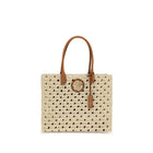 Versace Tote Handbag in Beige Cotton