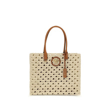 Versace Tote Handbag in Beige Cotton
