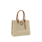 Versace Tote Handbag in Beige Cotton