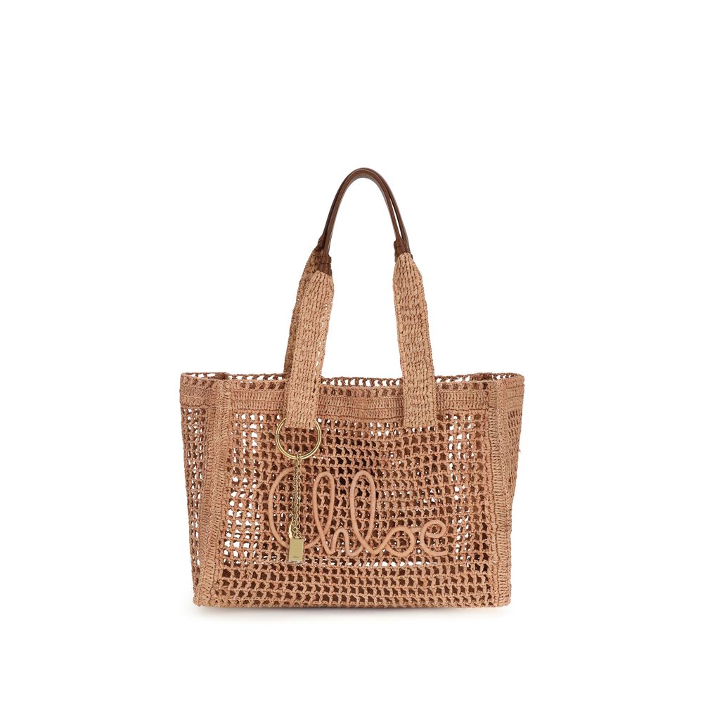 Chloé — Large Summer Banana East-West Tote in Raffia