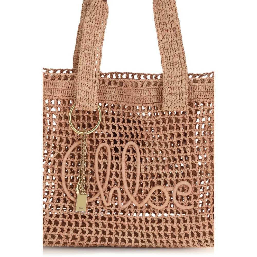 Chloé — Large Summer Banana East-West Tote in Raffia