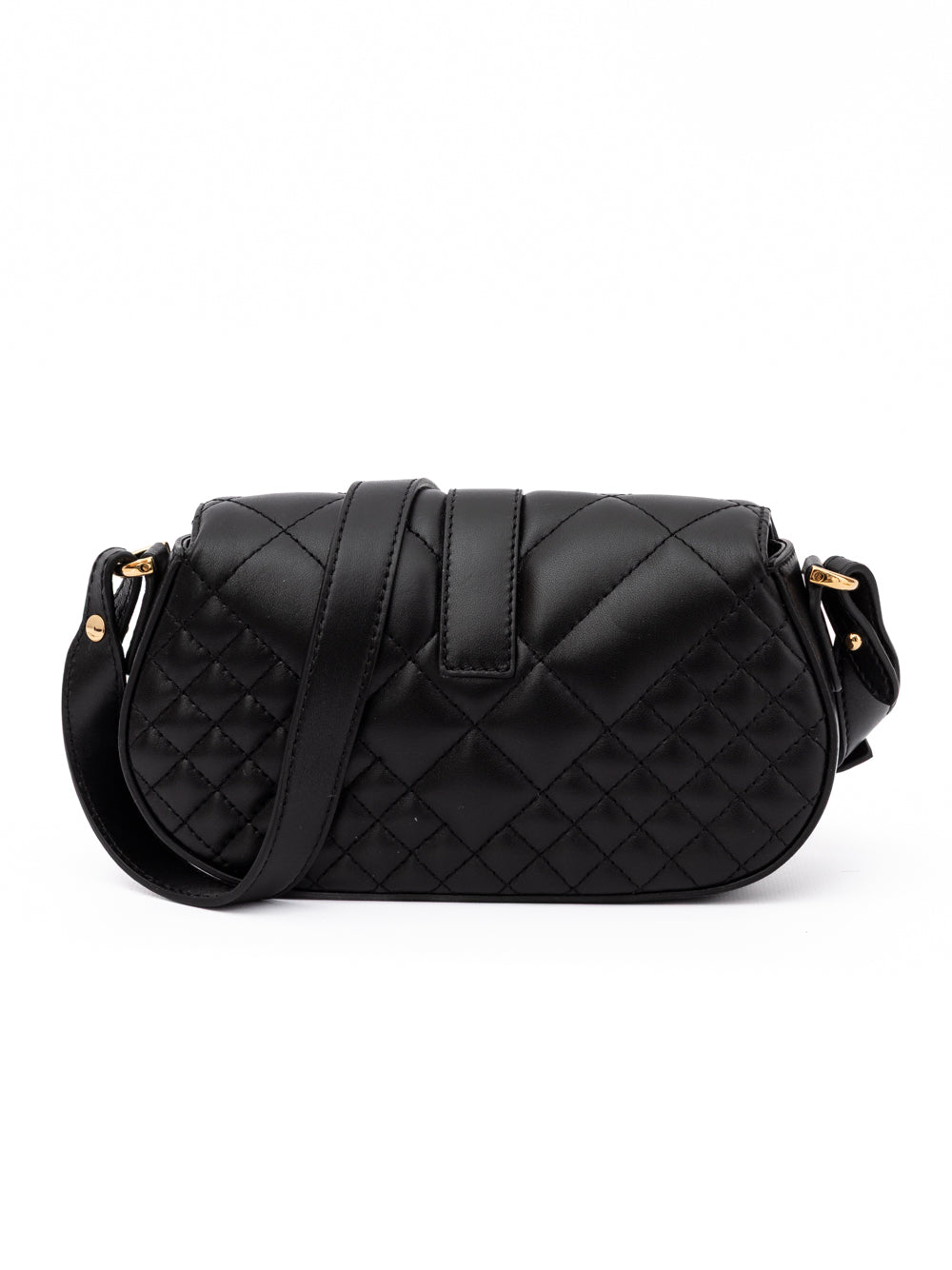 Versace Quilted Shoulder Strap Bag in Black Leather