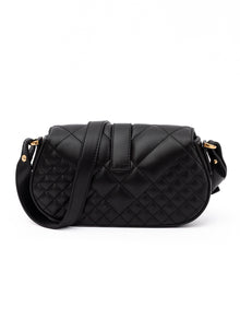 Versace Quilted Shoulder Strap Bag in Black Leather