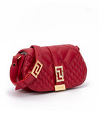Versace Quilted Shoulder Strap Bag in Red Leather