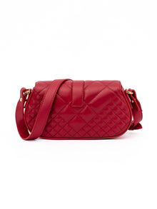Versace Quilted Shoulder Strap Bag in Red Leather