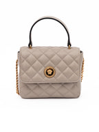 Taupe Leather Shoulder Bag