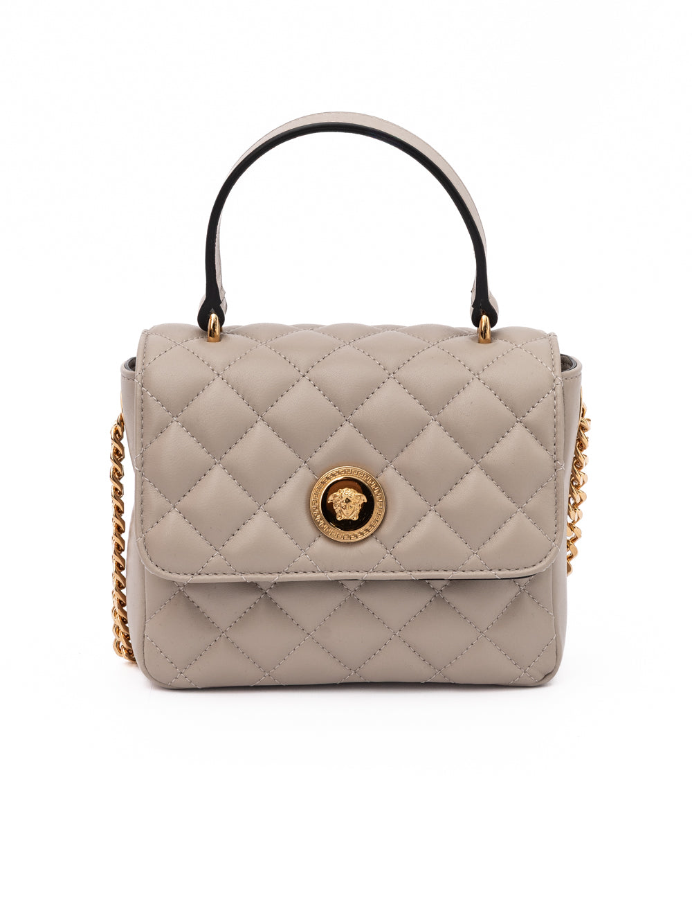 Taupe Leather Shoulder Bag