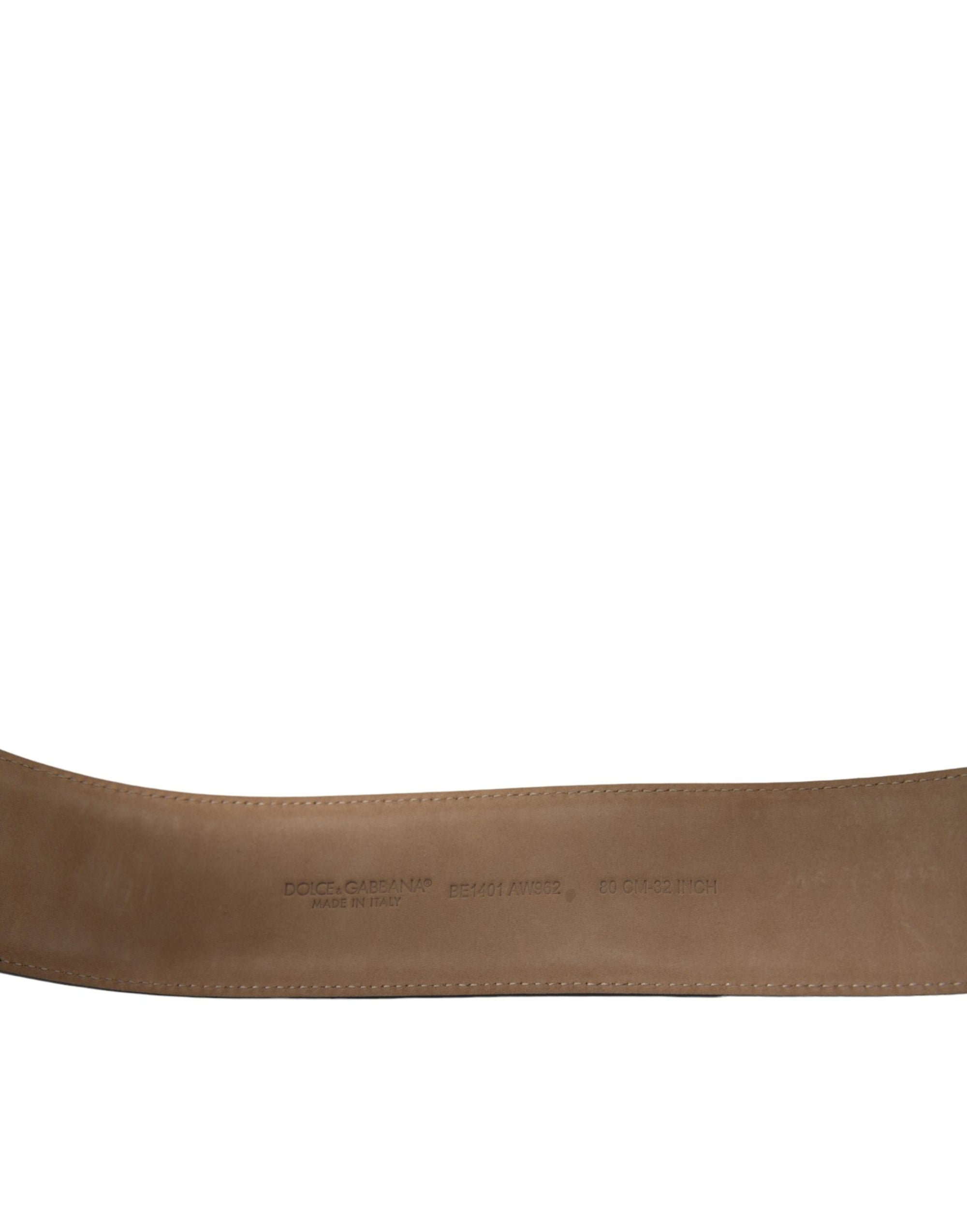 Dolce & Gabbana — Black Calfskin Classic Belt with Gold Oval Buckle