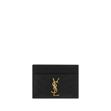 Saint Laurent Calf Leather Bos Taurus Cardholder in Black