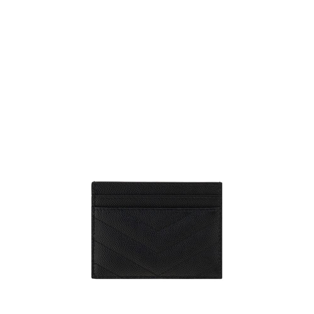 Saint Laurent Calf Leather Bos Taurus Cardholder in Black