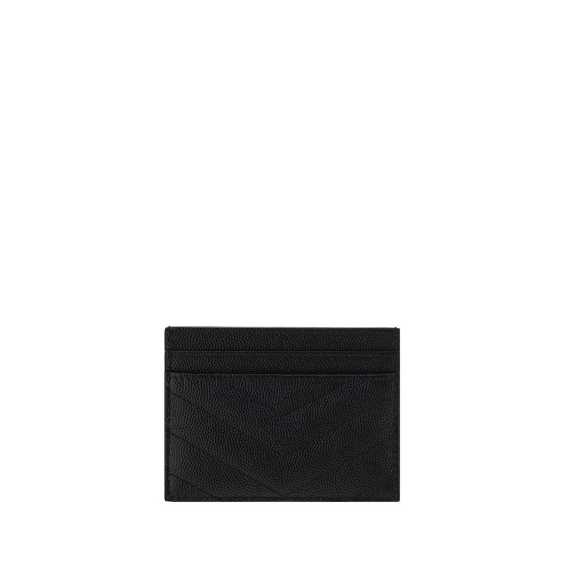 Saint Laurent Calf Leather Bos Taurus Cardholder in Black