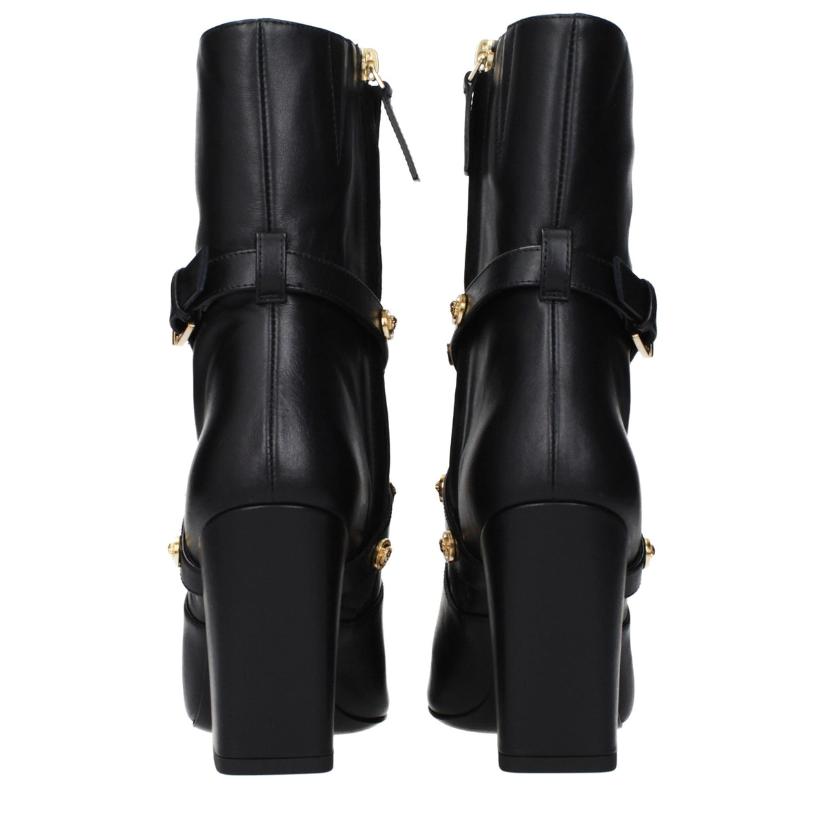 Black Leather Ankle Boots