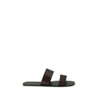 Saint Laurent — Babylone Flat Sandals in Smooth Leather