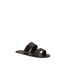 Saint Laurent — Babylone Flat Sandals in Smooth Leather